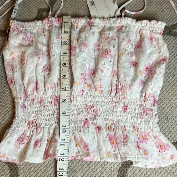Lucy Paris eyelet pink floral print blouse - Picture 5 of 12